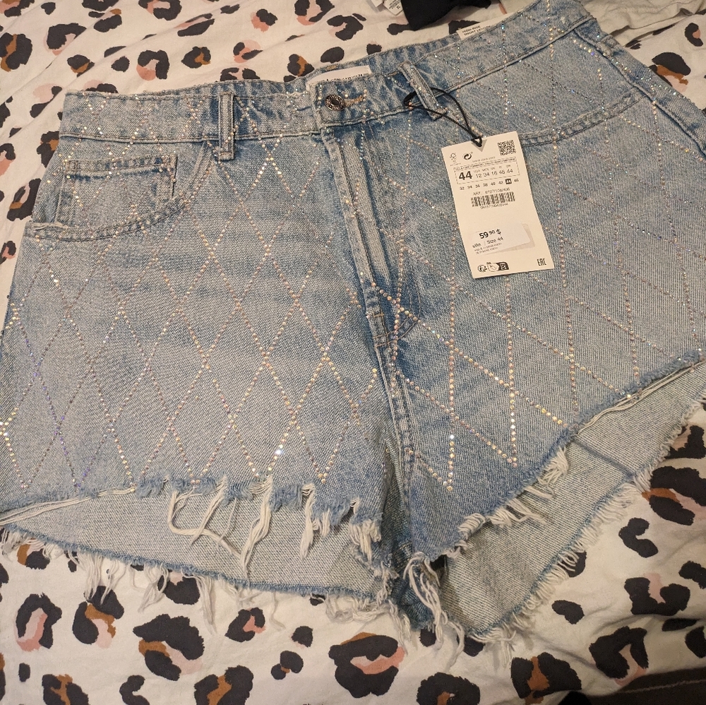 Rhinestone Jean Shorts